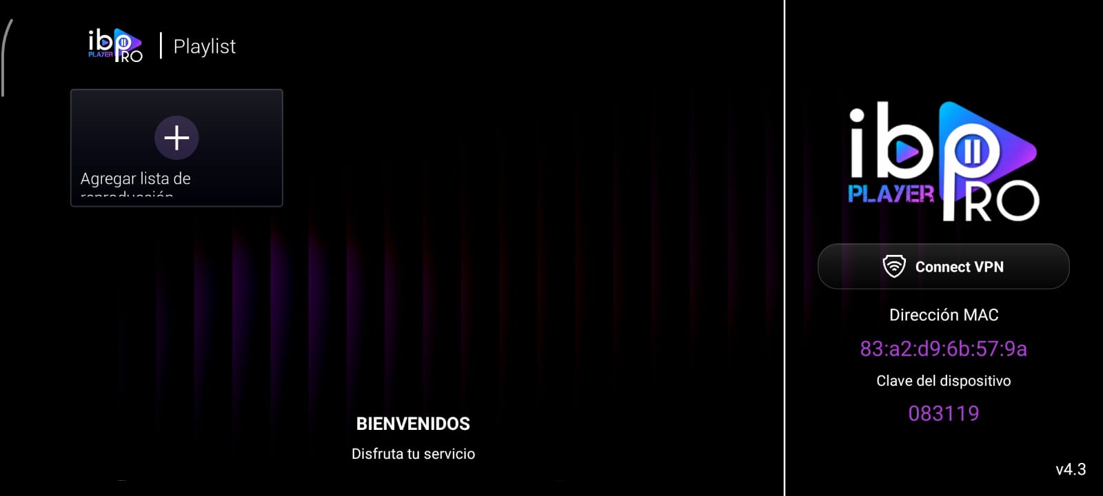 Pantalla de login personalizada de GL Streaming
