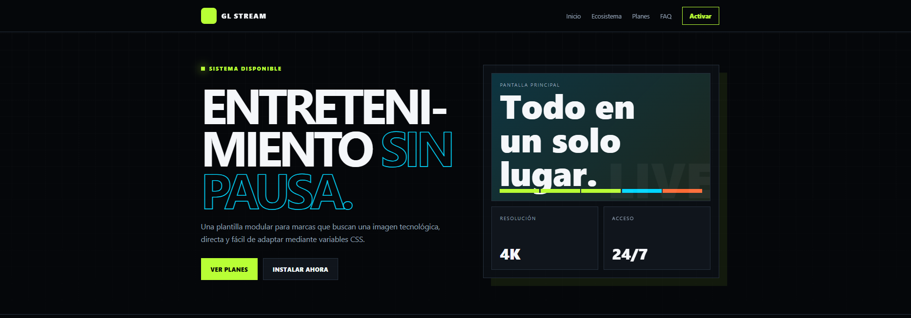 Vista previa de la plantilla Modular Signal