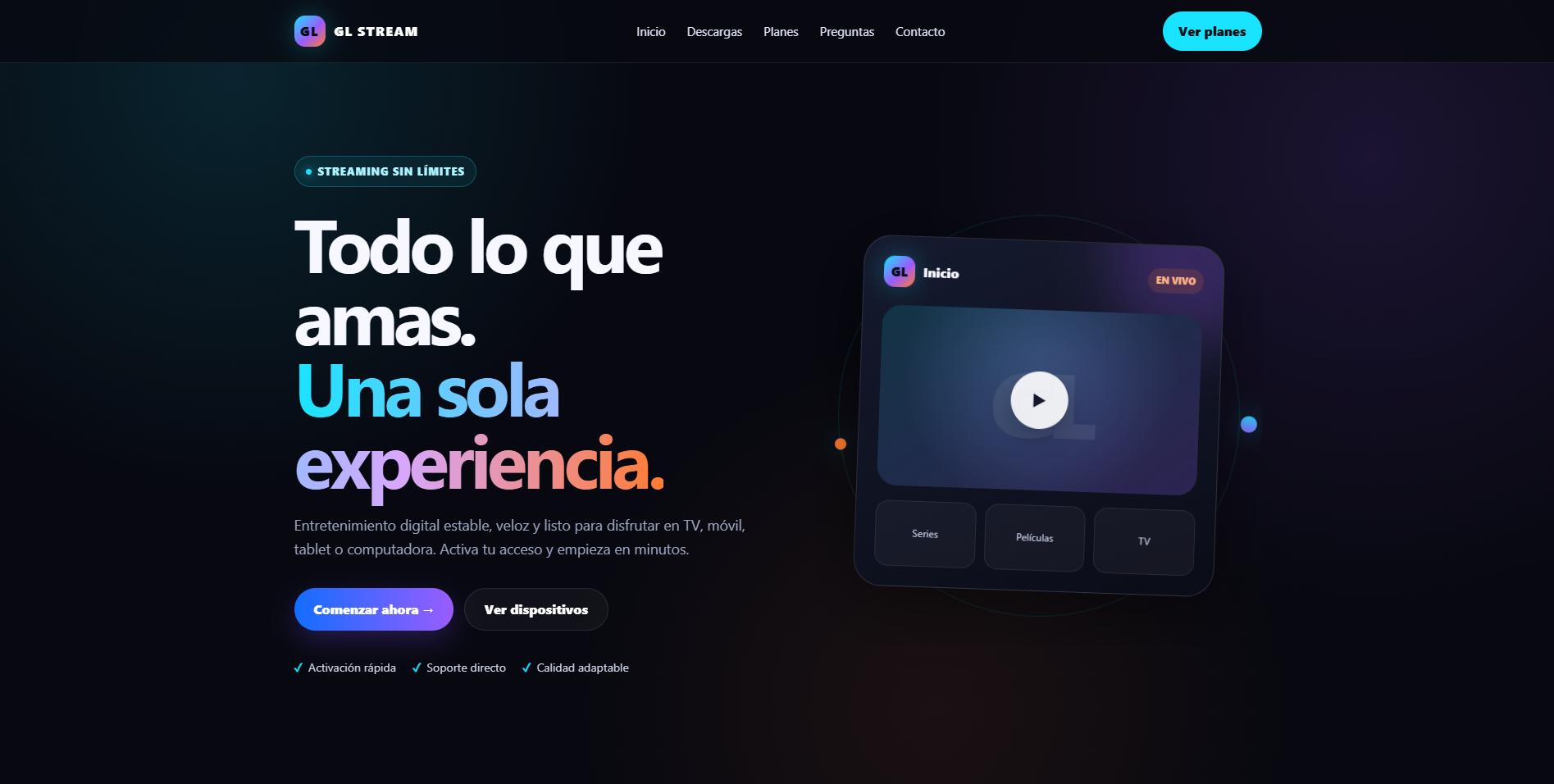 Vista previa de la plantilla Neon Orbit