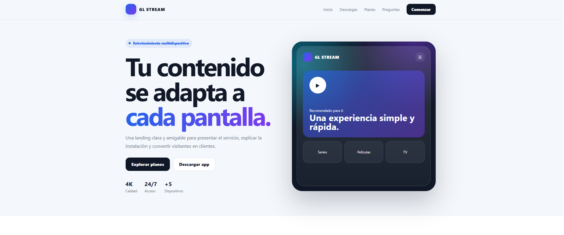 Vista previa de la plantilla Soft App