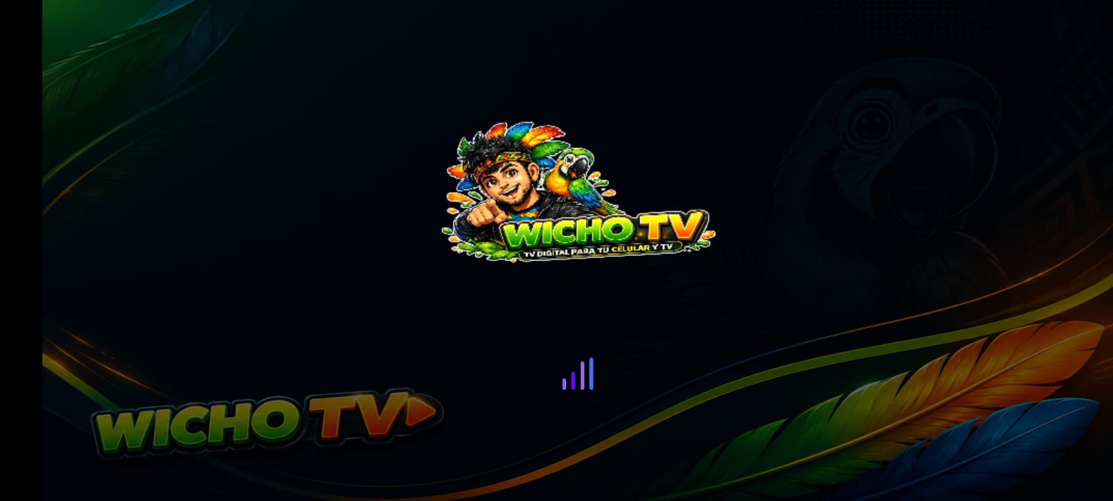 Pantalla de carga original antes del rebranding de Wicho TV